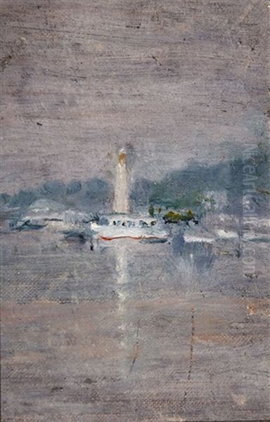 Biloxi Lighthouse, Hazy Morning Oil Painting by William Woodward