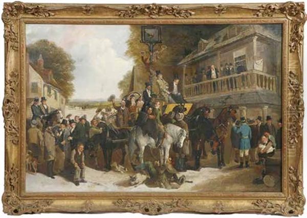 Cheering The New Mayor Oil Painting by Henry Charles Woollett