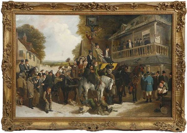 Cheering The New Mayor Oil Painting by Henry Charles Woollett