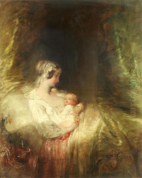 Her Majesty's First Born Oil Painting by Alfred Joseph Woolmer