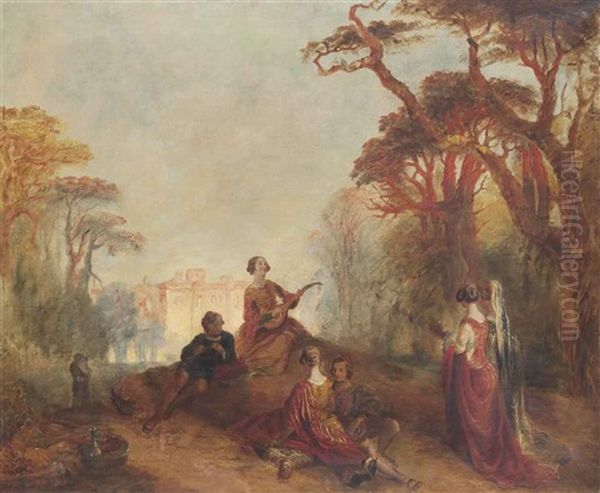 Fete Gallante Oil Painting by Alfred Joseph Woolmer