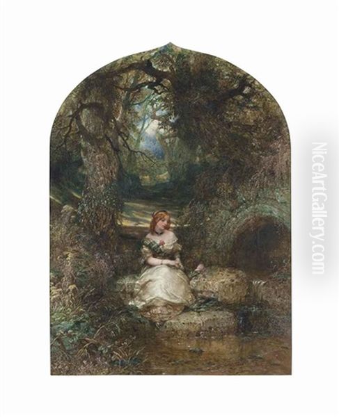 A Reverie Oil Painting by Alfred Joseph Woolmer