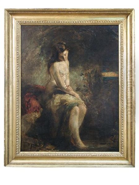 Portrait Of A Young Girl Oil Painting by Alfred Joseph Woolmer