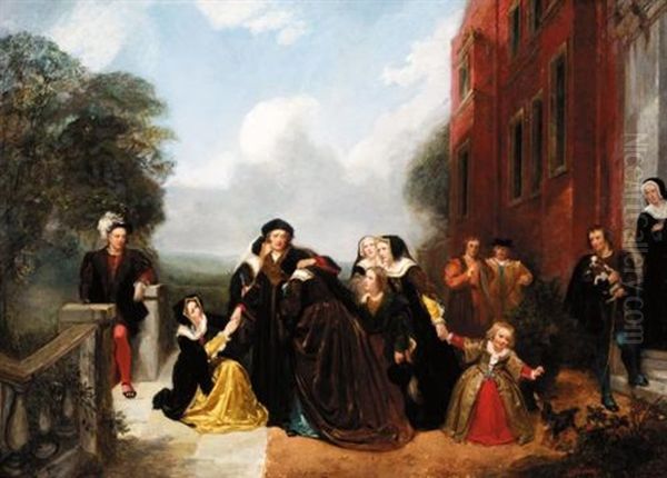 The Separation Of Sir Thomas More And His Family Oil Painting by Thomas Woolnoth