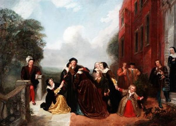 The Separation Of Sir Thomas More And His Family Oil Painting by Thomas Woolnoth