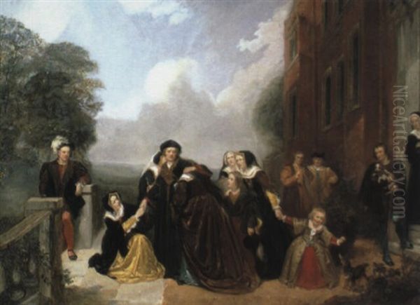 The Seperation Of Sir Thomas More And His Family Oil Painting by Thomas Woolnoth