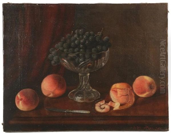 Still Life Of Fruit Oil Painting by Austin C. Wooster