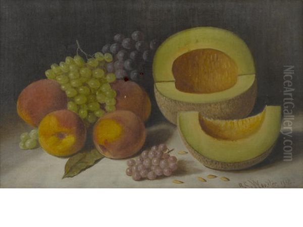 Still Life With Fruit Oil Painting by Austin C. Wooster