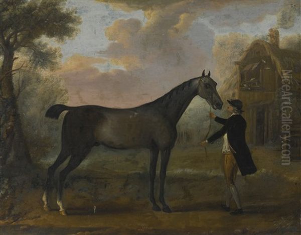 A Horse And Groom In A Landscape Oil Painting by John Wootton