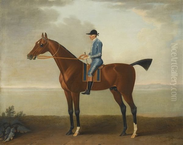 Lady O'brien's Horse With Jockey Up Oil Painting by John Wootton