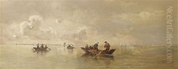 Fischer Auf Dem Chiemsee Oil Painting by Joseph Wopfner