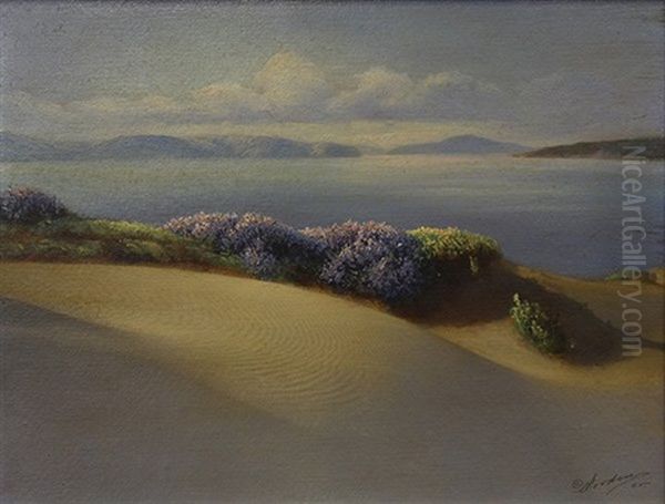 San Francisco Ocean Beach (day And Evening) (2 Works) Oil Painting by Willard E. Worden