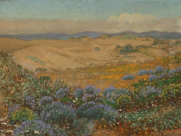 The Wild Flowers Of The Sand Dunes, San Francisco Oil Painting by Theodore Wores