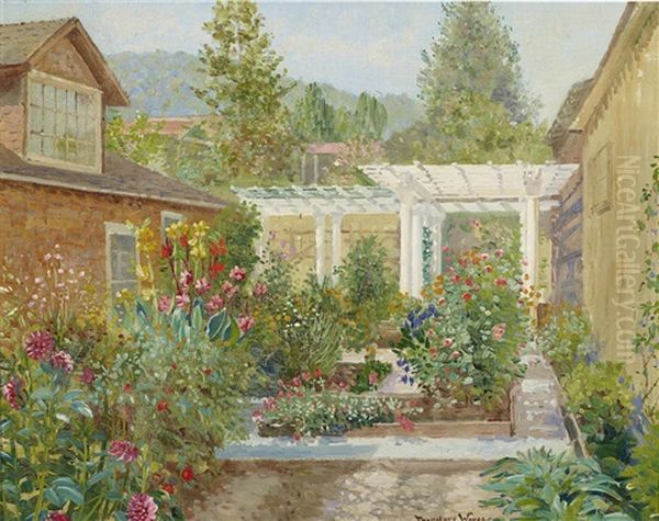 Saratoga Garden, Artist's Studio Oil Painting by Theodore Wores