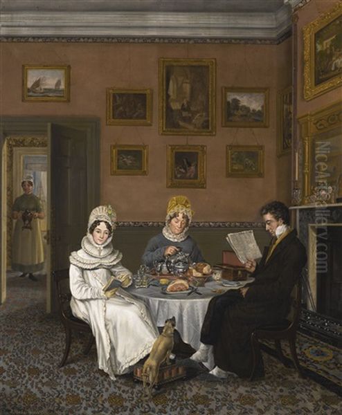 The Breakfast Table Oil Painting by Abraham Bruiningh van Worrell