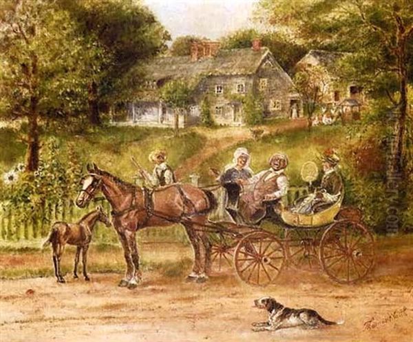 An Afternoon Carriage Ride Oil Painting by Thomas B. Worth