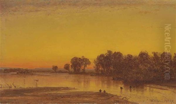 The Platte River Oil Painting by Thomas Worthington