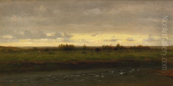 Evening Along The Platte River Oil Painting by Thomas Worthington