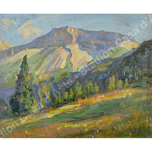 Paesaggio Montano Oil Painting by Carlo Wostry