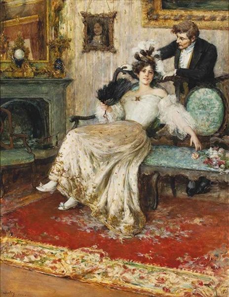 The Suitor Oil Painting by Carlo Wostry