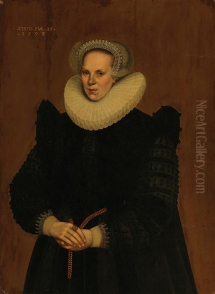 Portrait Of A Lady Oil Painting by Jan Cornelius vant't Woudt