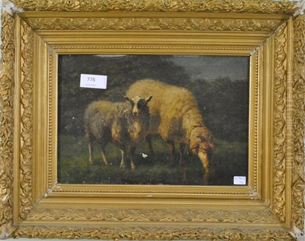 Moutons Oil Painting by Edouard Woutermaertens