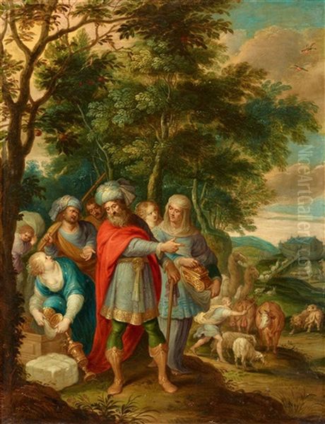 Noah And The Ark Oil Painting by Frans Wouters