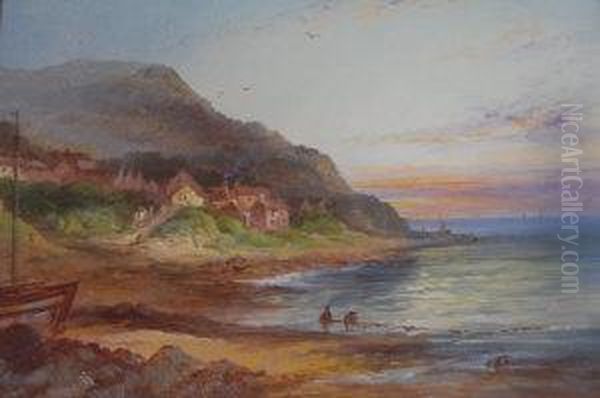 Runswick Near Whitby Oil Painting by Patrick Branwell Bronte