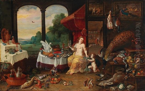 An Allegory Of Taste Oil Painting by Frans Wouters