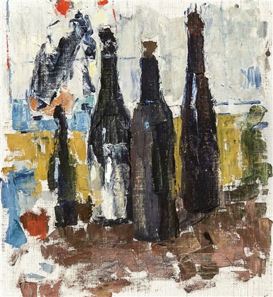 Les Bouteilles Oil Painting by Rik Wouters