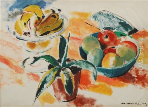 Pommes Et Bananes Oil Painting by Rik Wouters