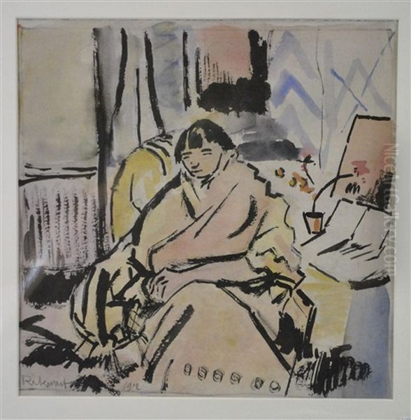 Dame Assise Oil Painting by Rik Wouters