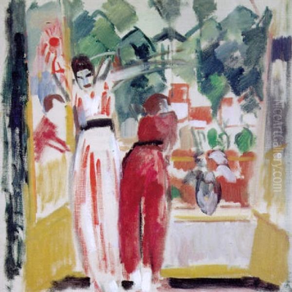 Two Women Before An Open Window Oil Painting by Rik Wouters