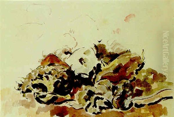 A Still Live With Mushrooms And Flowers Oil Painting by Rik Wouters