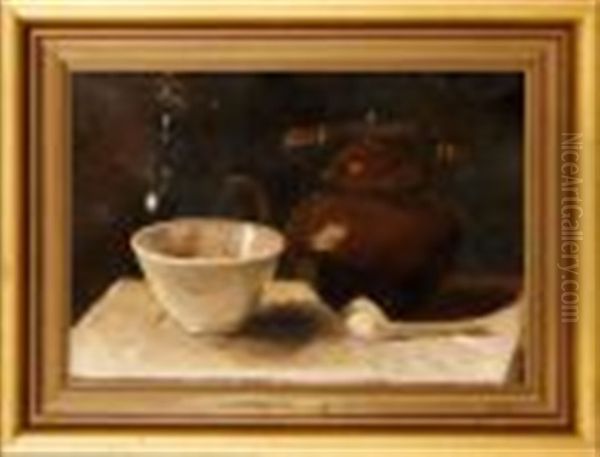 Still Life With Copper Kettle And Pipe Oil Painting by Anton Van Wouw