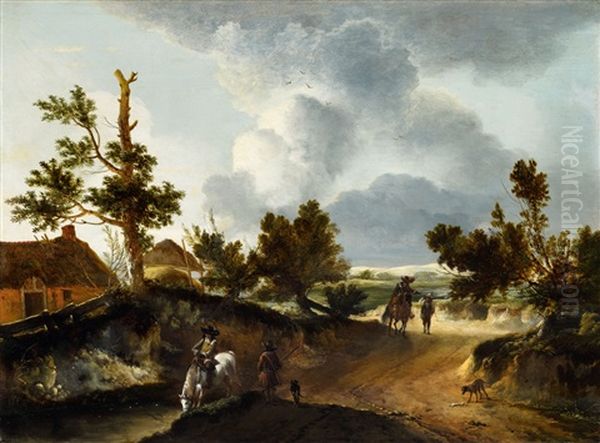 Dune Landscape Oil Painting by Jan Wouwerman