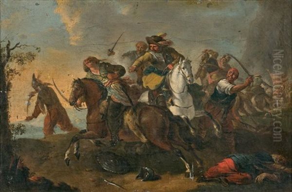 Choc De Cavalerie Oil Painting by Philips Wouwerman