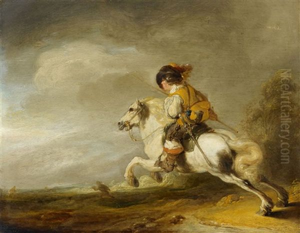 Rider In A Landscape Oil Painting by Pieter Wouwerman