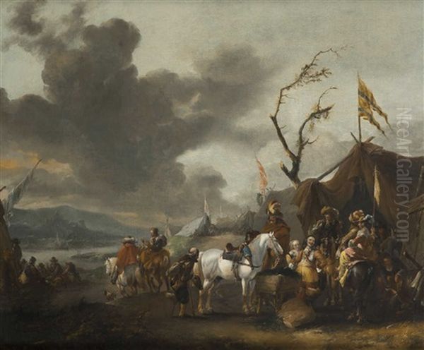 Campement Militaire Oil Painting by Pieter Wouwerman