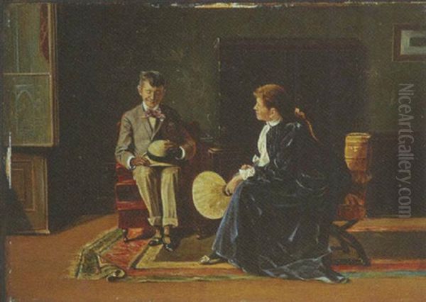 The Bashful Suitor Oil Painting by George W. Wright