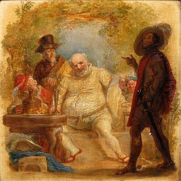 Falstaff, A Scene From Henry Iv Oil Painting by John Masey Wright