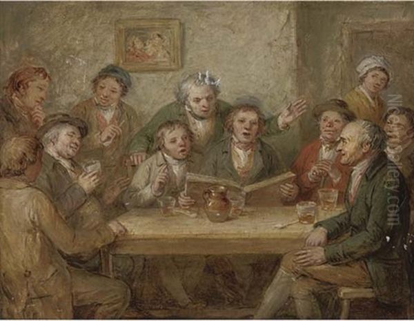 A Musical Party Oil Painting by John Masey Wright