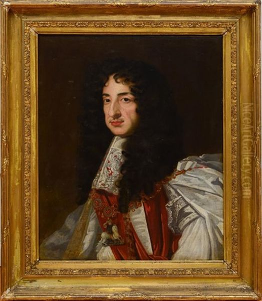 Portrait Of Charles Ii Wearing The Order Of St. George by John Michael Wright