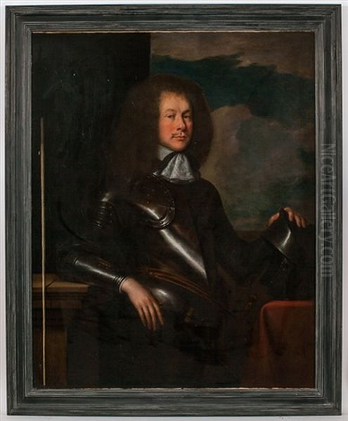 Portrait Of Henry, 3rd Lord Arundel Of Wardour (and Keeper Of The Privy Seal) In Armour Oil Painting by John Michael Wright