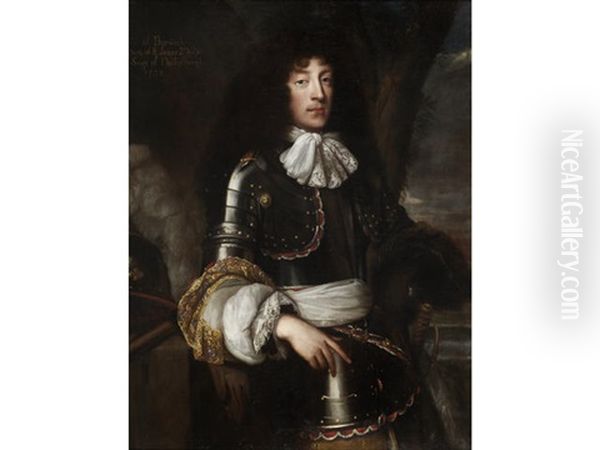 Portrait Of A Gentleman, Said To Be James Fitzjames, Duke Of Berwick, Three-quarter-length, In Armour Oil Painting by John Michael Wright