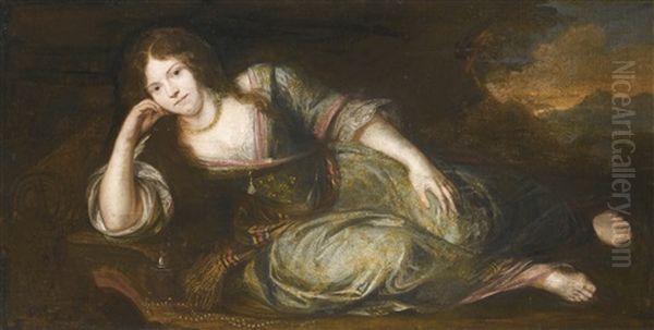 Portrait Of A Lady, In The Guise Of Mary Magdalene Oil Painting by John Michael Wright