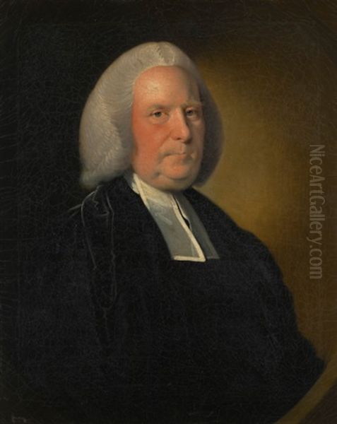 Portrait Of Reverend John Linton Oil Painting by Joseph Wright (of Derby)