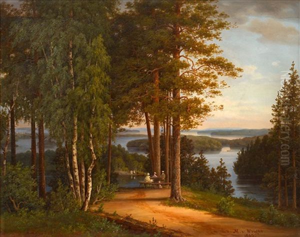 View From Kaukola Oil Painting by Magnus Von Wright