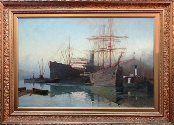 Early Morning, Princess Wharf Oil Painting by Walter Wright