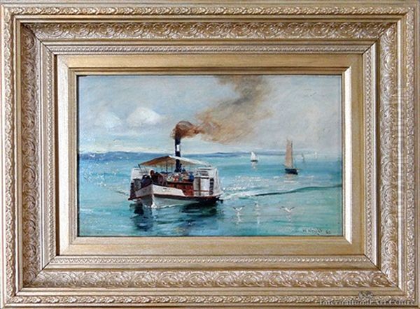 Bit Of Our Harbour Oil Painting by Walter Wright